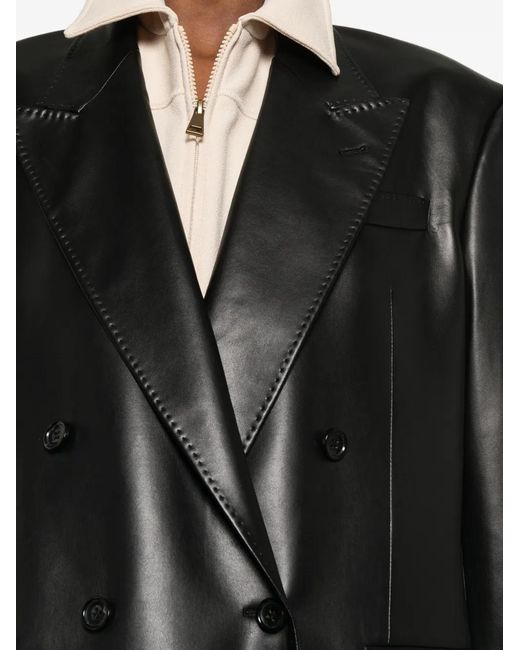 Eraldo Black Double-Breasted Pocket Blazer