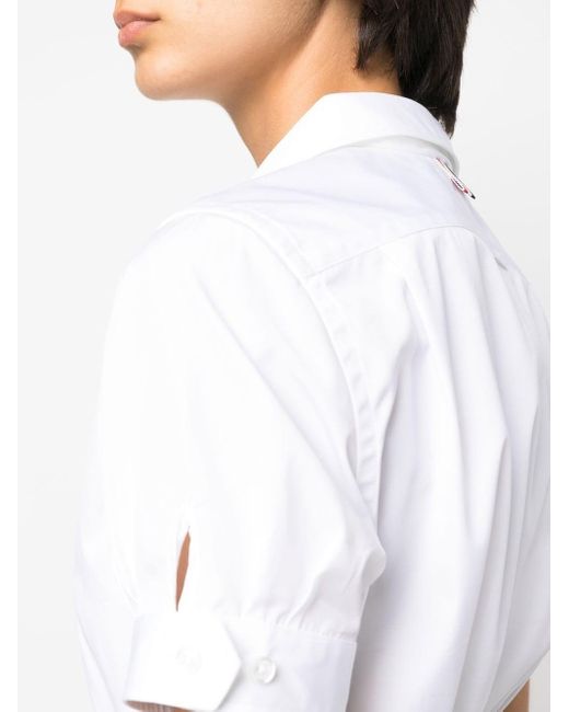 Thom Browne Cropped Blouse in het White