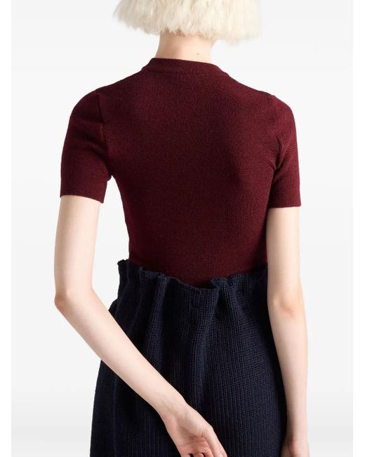 Prada Blue Wool Midi Skirt