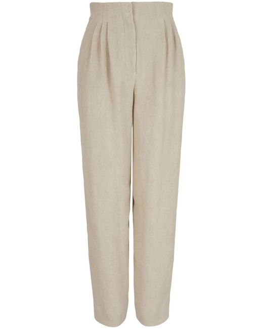 Emporio Armani Natural High-Waisted Straight-Leg Trousers