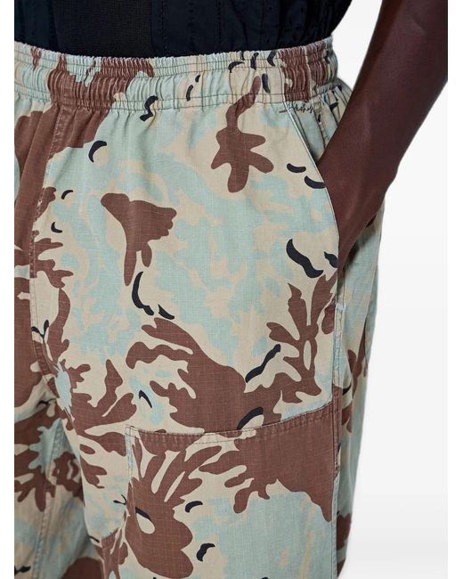 NOMARHYTHM Natural Camouflage-Print Elasticated-Waistband Trousers for men