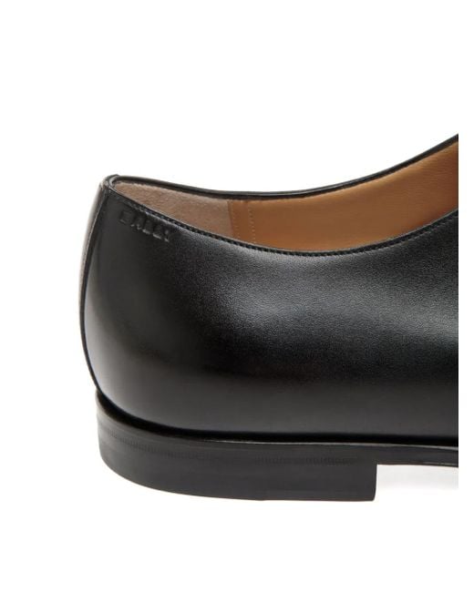 Bally Black Leather Derby Shoes for men