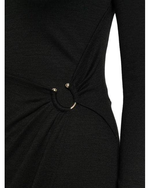 Vestido midi con detalle fruncido La Petite Robe Di Chiara Boni de color Black