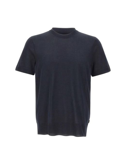 Boss Blue Pull En Soie Nottano À Manches Courtes for men
