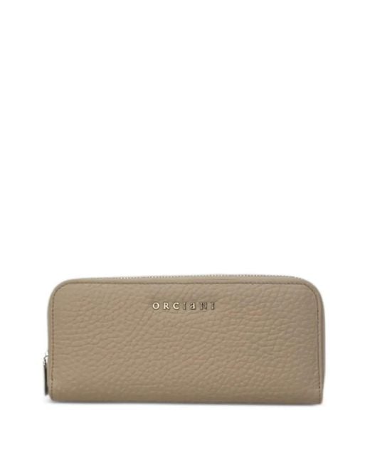 Orciani Gray Zip-Arond Calf Leather Wallet