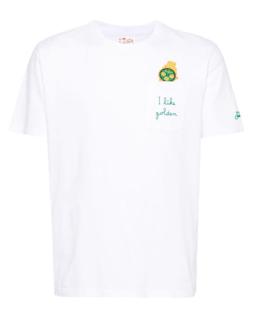 Mc2 Saint Barth White Austin Graphic-print Cotton T-shirt for men