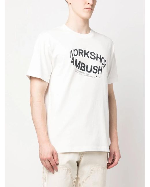 Ambush White Revolve Logo-Print T-Shirt