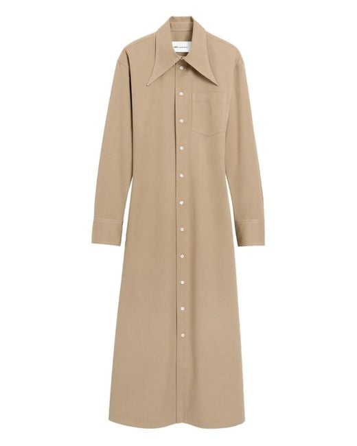 AMI Natural Cotton Fitted Shirt Dress