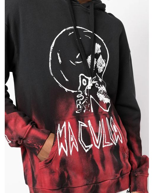 Haculla Gray Gothis Skull Hoodie for men