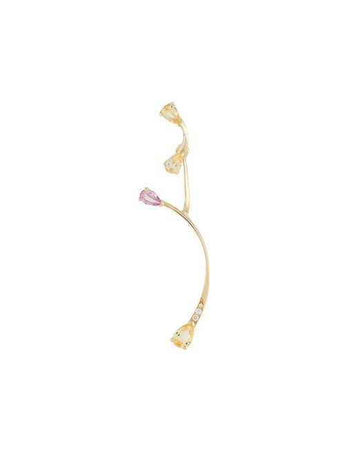 LE STER White 18Kt Diamond Lemon Flare Left Ear Stud With Rose More Jacket