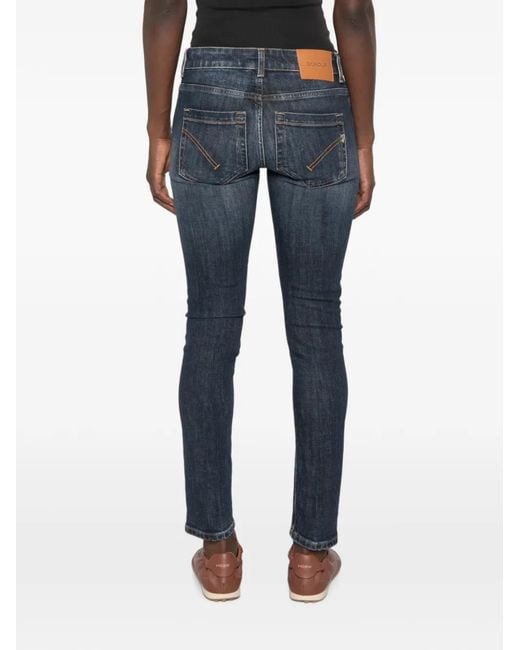 Dondup Blue Monroe Faded-Wash Skinny Jeans