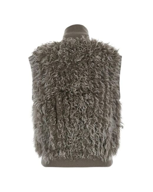 P.A.R.O.S.H. Gray Bouclé-Texture Sleeveless Jacket