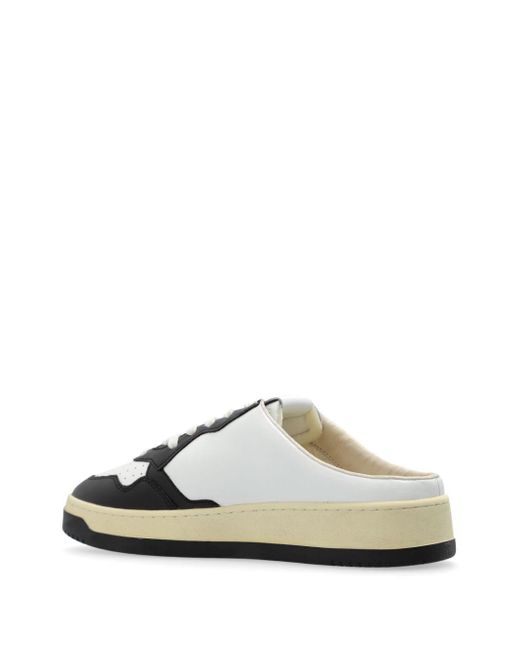 Autry White Medalist Mule Leather Sneakers for men