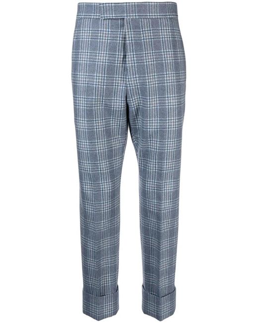 Thom Browne Blue Backstrap Flannel Tailored Trousers for men
