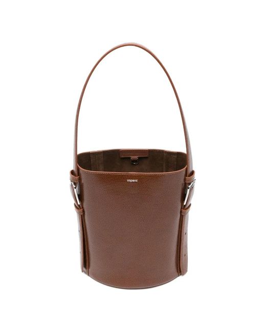 Coperni Brown Lizard-Effect Shoulder Bag