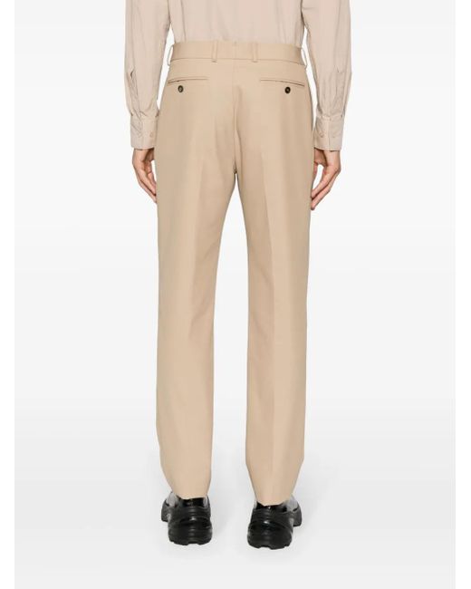 McQueen Natural Mid-Rise Twill-Weave Tailored Trousers for men