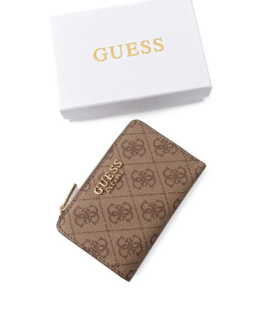 Guess Brown Laurel 4G Monogram Card Holder