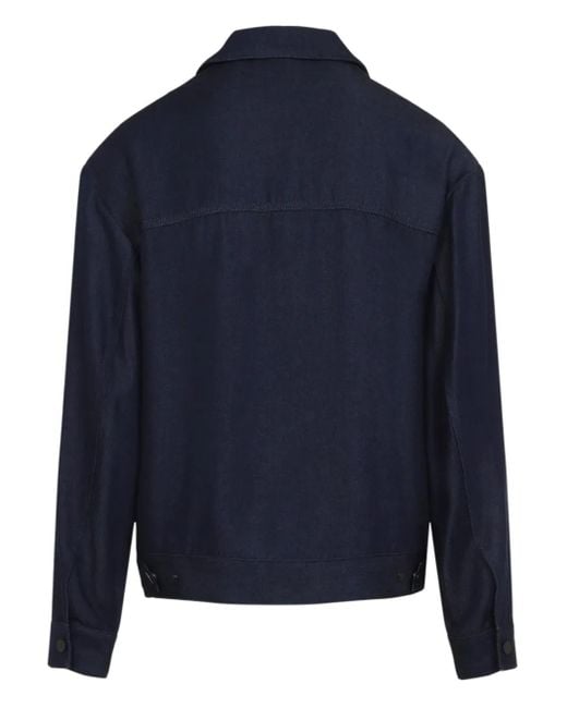 Giorgio Armani Blue Viscose Jacket for men