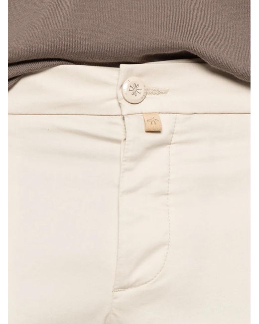 Jacob Cohen White Logo-Patch Button-Fastening Trousers for men