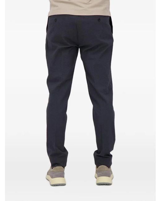 Slowear Gray Seersucker Drawstring Tapered Trousers for men