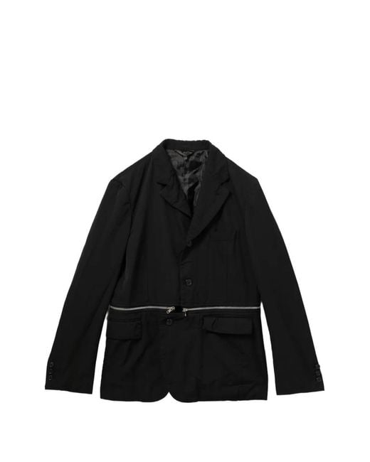 COMME DES GARÇON BLACK Black Zip-Detail Blazer