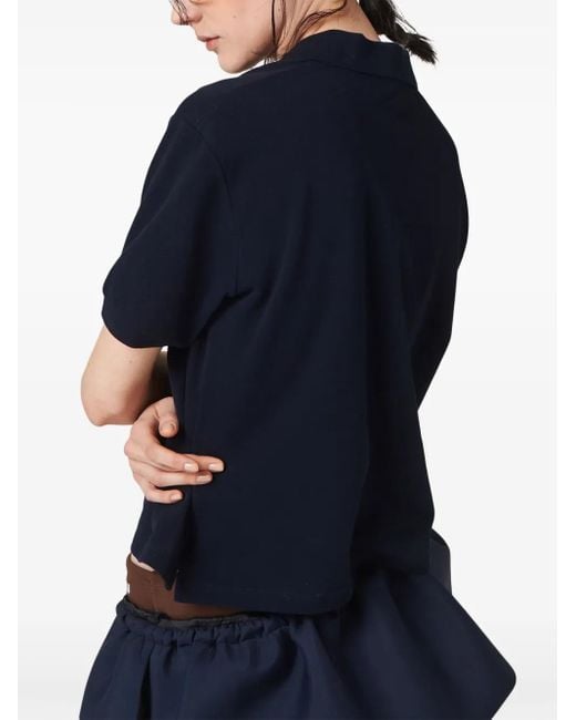 Miu Miu Blue Cotton Logo Polo Shirt