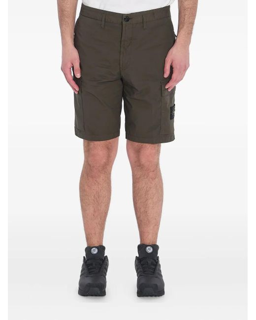 Stone Island Gray Cargo Bermuda Shorts for men