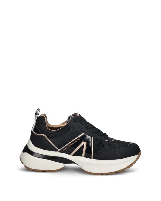 Alexander Smith Black Victoria Metallic Panelled Sneakers