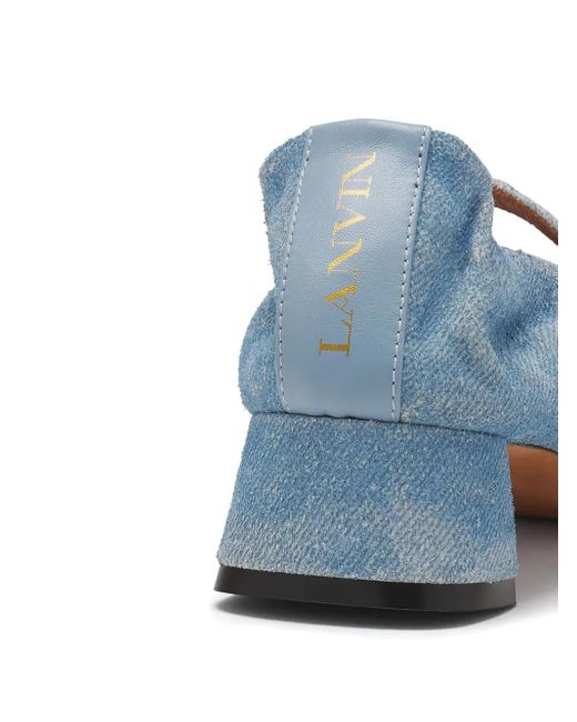 Lanvin Blue Mary Jane Ballet Flats