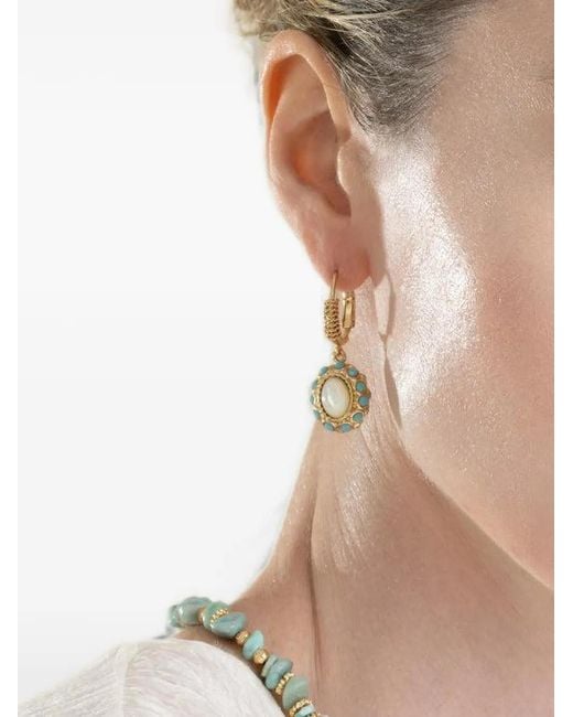 Gas Bijoux White Tao Splash Drop Earrings
