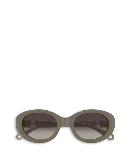 Chloé Gray Lunettes De Soleil À Monture Ovale