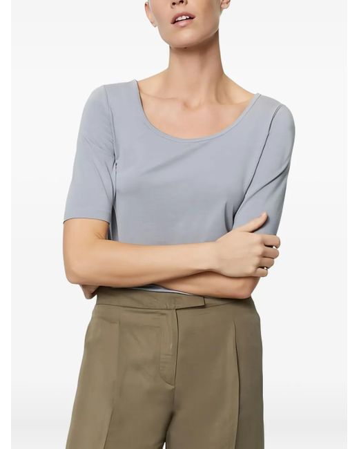 Marc O' Polo Blue Scoop-Neck Short-Sleeves Top