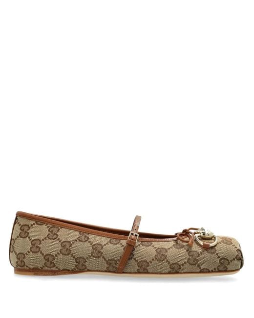 GUCCI グッチ フラット ホースビット バレリーナ ベージュ グッチ ホースビット〕ウィメンズ フラットバレエシューズライト