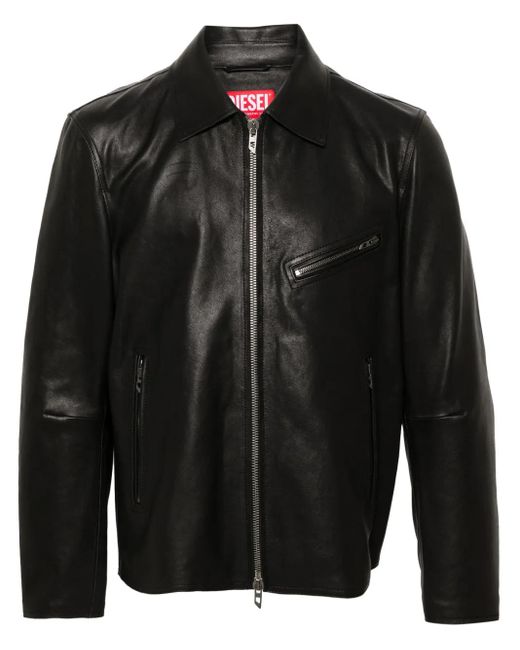 メンズ DIESEL L-korn レザージャケット Black