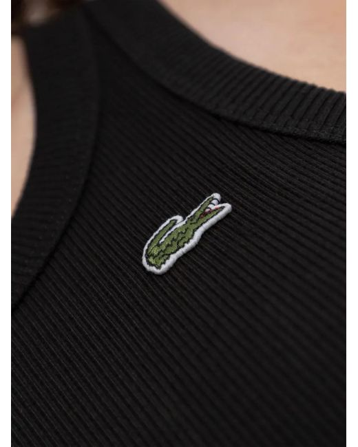Lacoste Black Cotton Tank Top