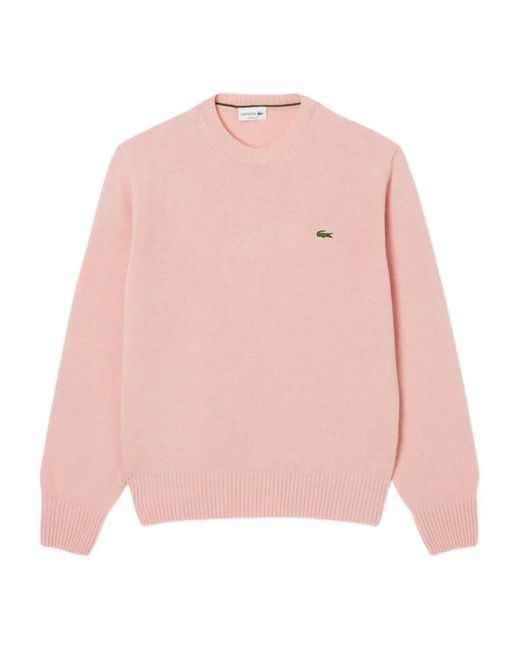 Jersey de lana con cuello redondo Lacoste de hombre de color Pink