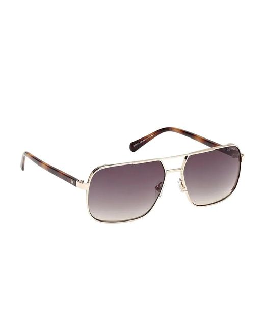 GUESS EYEWEAR Purple Double-Bridge Pilot-Frame Sunglasses for men