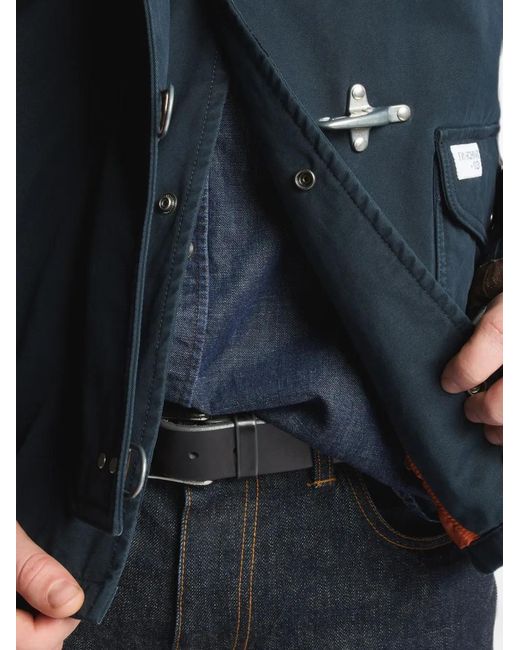 Fay Blue 4 Ganci Corduroy-Collar Lobster-Claw-Fastening Coat for men