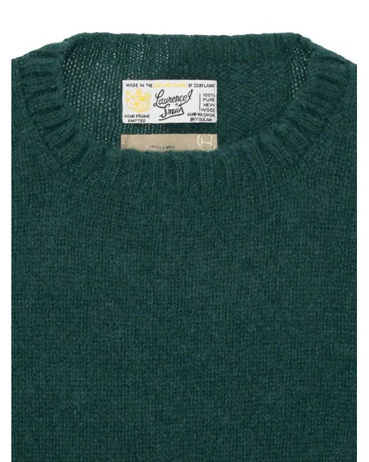Fortela Green Shetlandcrewneck Wool Sweater for men