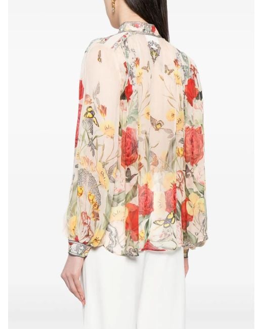 Camilla Red Oberteil Mit Blumen-Print
