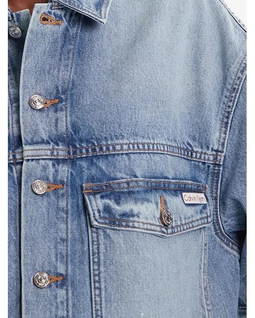 Calvin Klein Blue Buttoned Light Denim Jacket