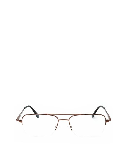 Elasta White Rectangle-Frame Glasses for men