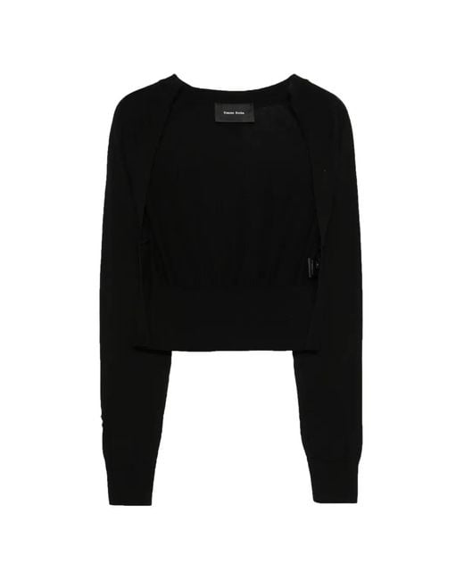 Simone Rocha Black Pearl Embellished Cardigan