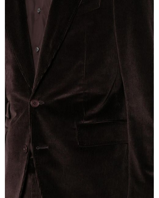 Canali Black Corduroy Single-Breasted Suit for men