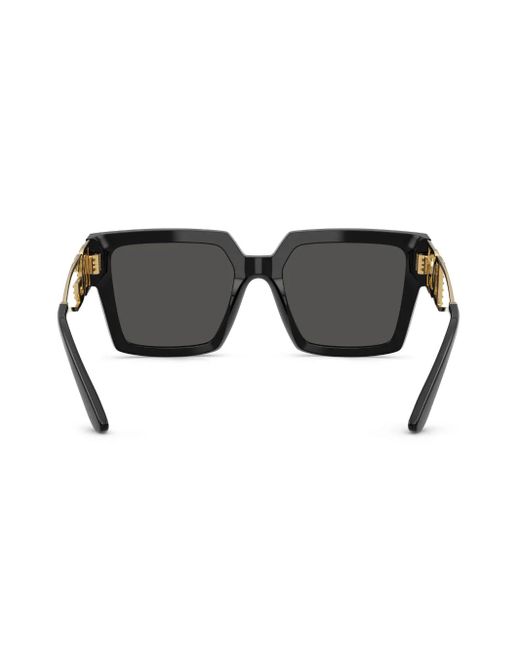 Dolce & Gabbana Black Logo-Plaque Square-Frame Sunglasses