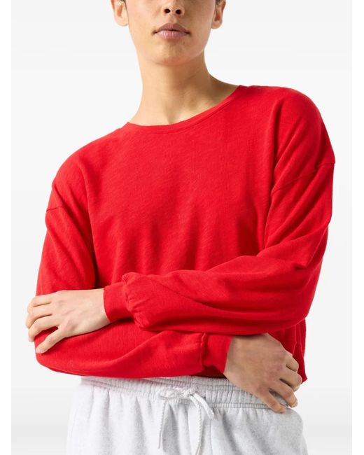 American Vintage T-Shirt Met Lange Mouwen in het Red