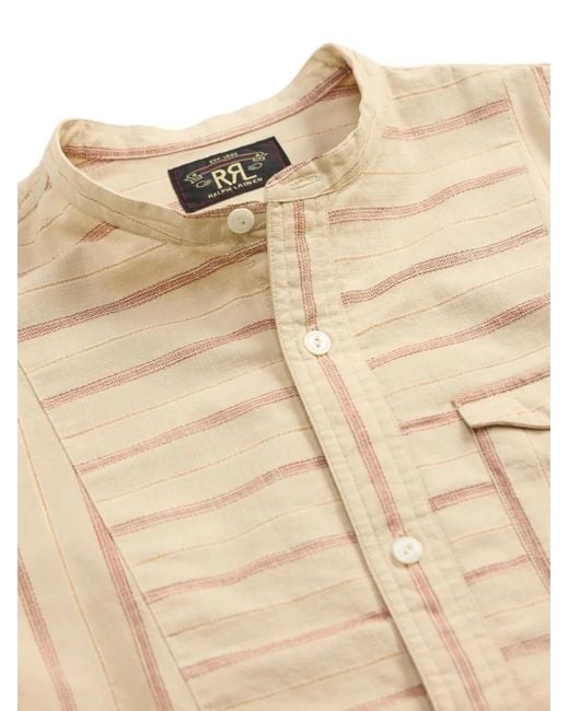 メンズ RRL ストライプ シャツ Natural