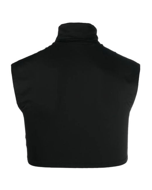 VTMNTS Black Logo-Patch Cropped Vest for men