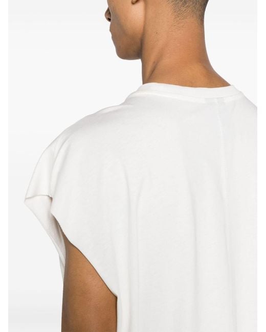 Thom Krom White Raw-cut Sleeveless T-shirt for men