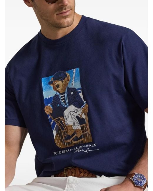 Polo Ralph Lauren Blue Polo Bear T-Shirt for men